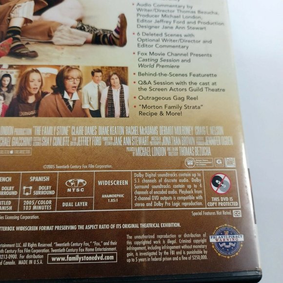 The Family Stone DVD -Diane Keaton -Luke Wilson -Comedy 00s *MINOR WEAR - Picture 10 of 14